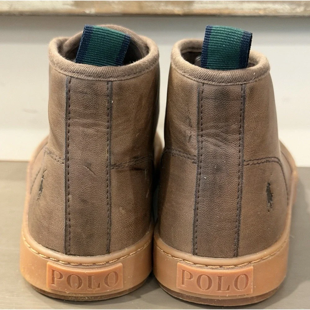 Polo Ralph Lauren Chett Brown Chukka Leather Ankle Boots Boys Size 6
